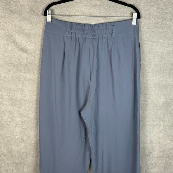 Halara Pants Womens Large Blue Pleated Wide Leg Flowy Career Comfort Preppy - Picture 5 of 13